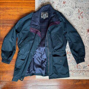 blue and purple pacific trail rain jacket